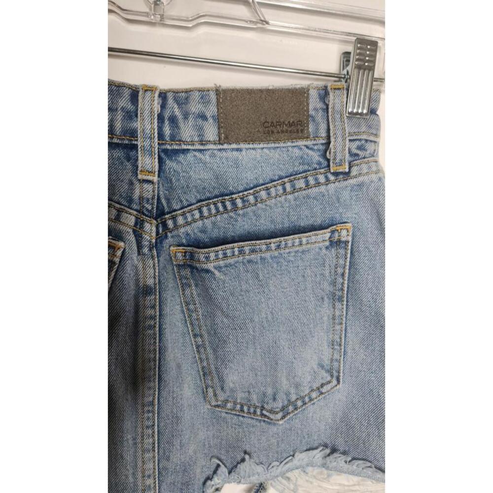 Carmar Denim Mini Skirt with Zippers Size 24 - Picture 4 of 6